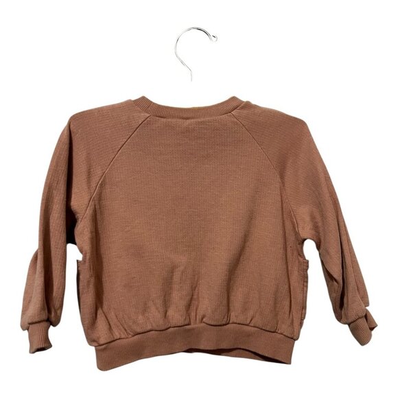 Quincy Mae Pocket Sweatshirt 18-24 Months Organic Cotton Pointelle - Picture 3 of 6